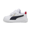נעלי סניקרס פעוטות PUMA לבנות עם סוליה כהה ופרט אדום בעקב