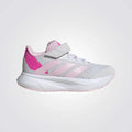 נעלי ספורט בנות Adidas אפורות עם רצועת סקוץ׳ ופאנל ורוד