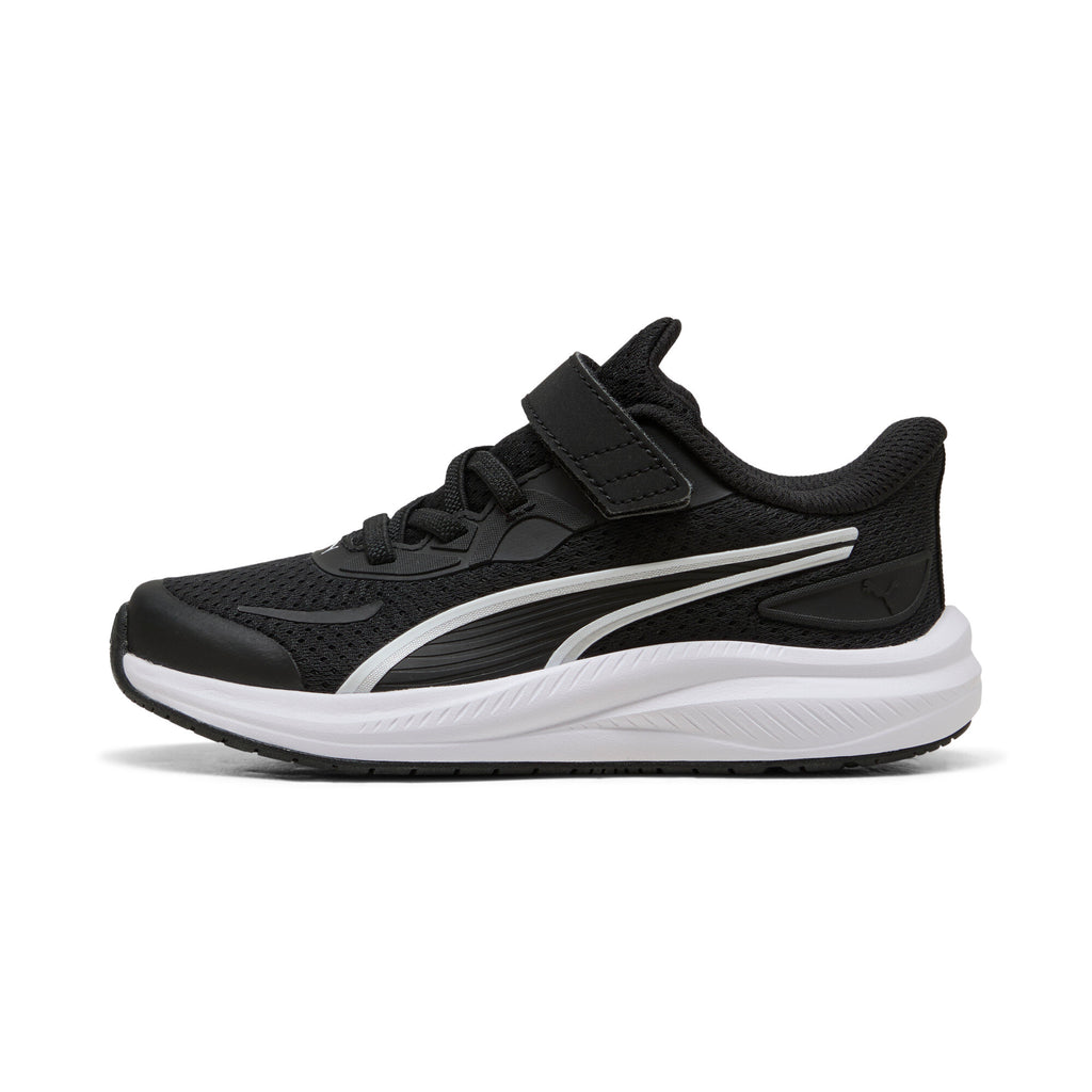 נעלי ספורט Puma שחורות עם שרוכים, פס צד לבן וריפוד לבן