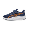 נעלי ספורט PUMA כחולות עם פס כתום, רצועת סקוץ' ושרוכים