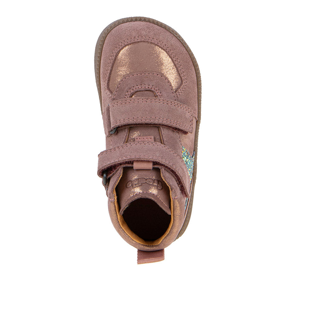 נעלי ברפוט ורוד מבט עליון עם רצועות סקוץ' ופתח פנימי מרופד.