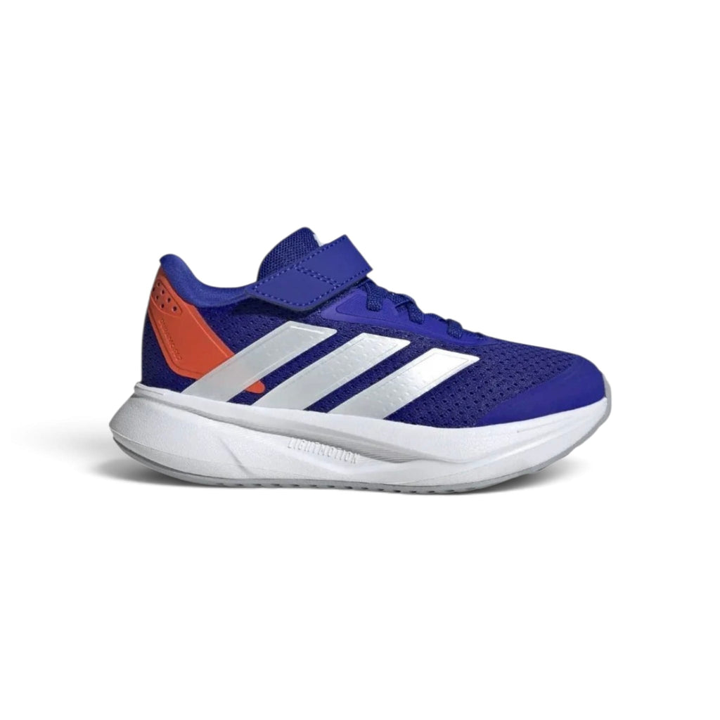נעלי ספורט כחולות לילדים של Adidas עם שרוכים ושלוש פסים לבנים