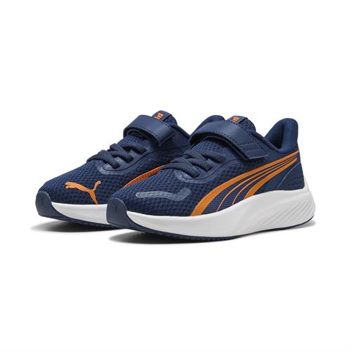 נעלי ספורט PUMA כחולות עם סמל כתום ורצועת סקוץ' ושרוכים
